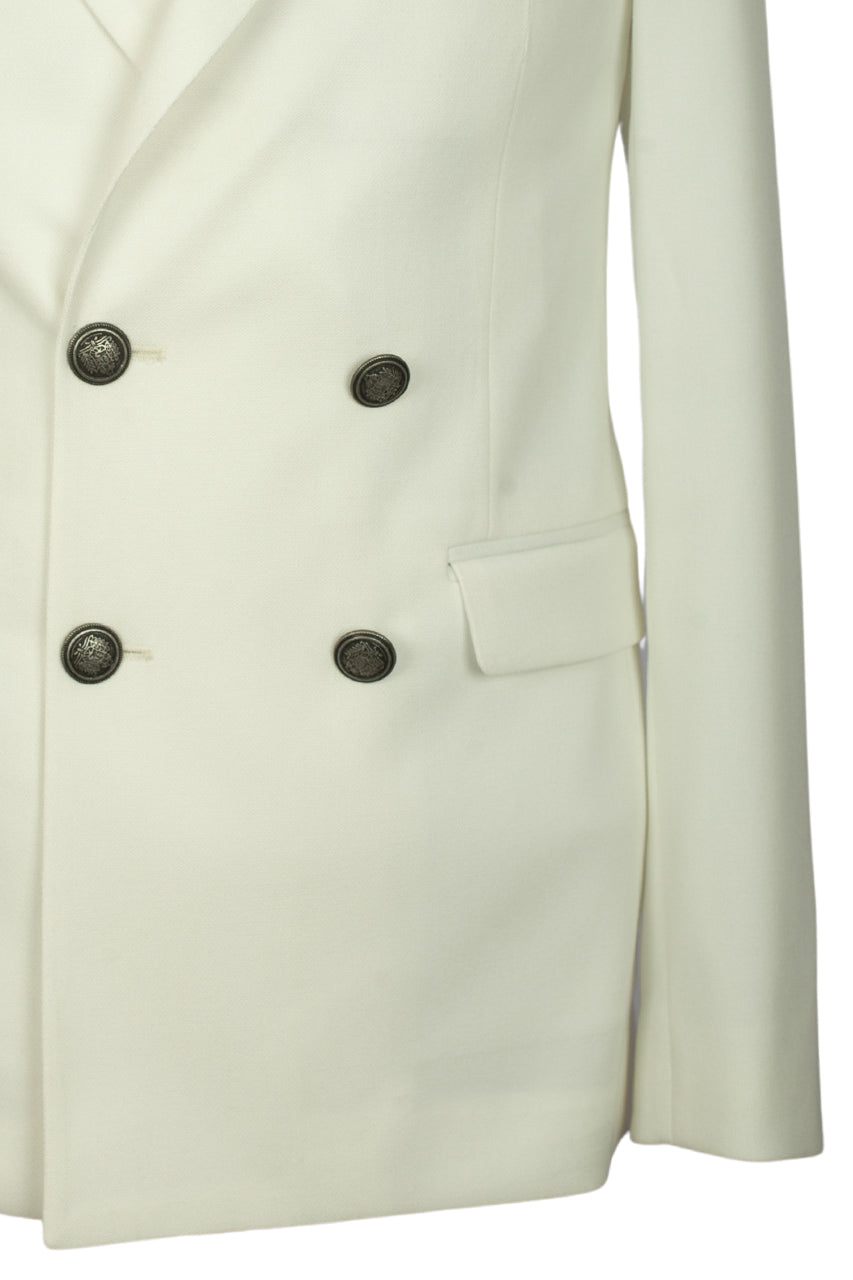 veste croisée blanc casée Maroc