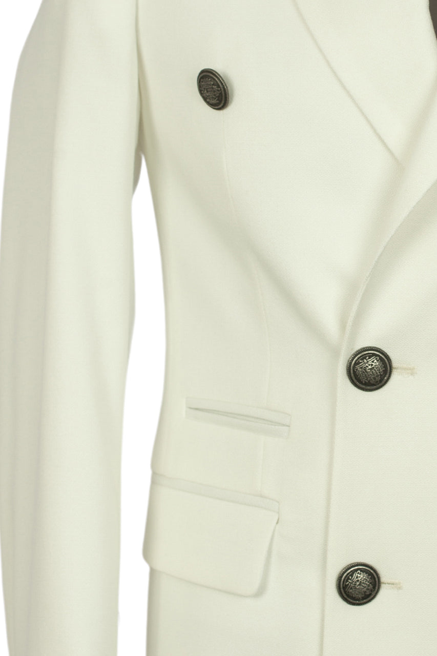 veste croisée blanc casée Maroc