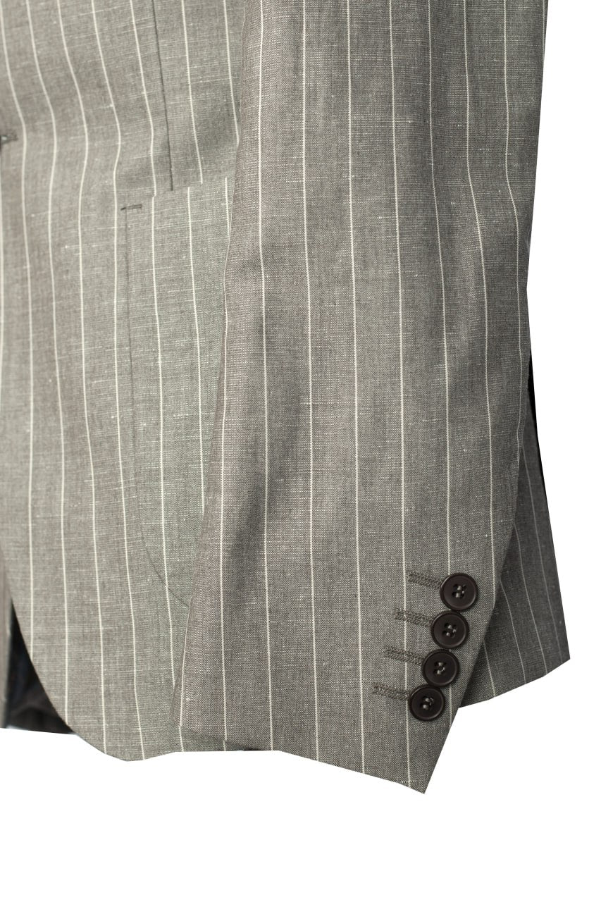 Costume seul bouton rayé - Beige