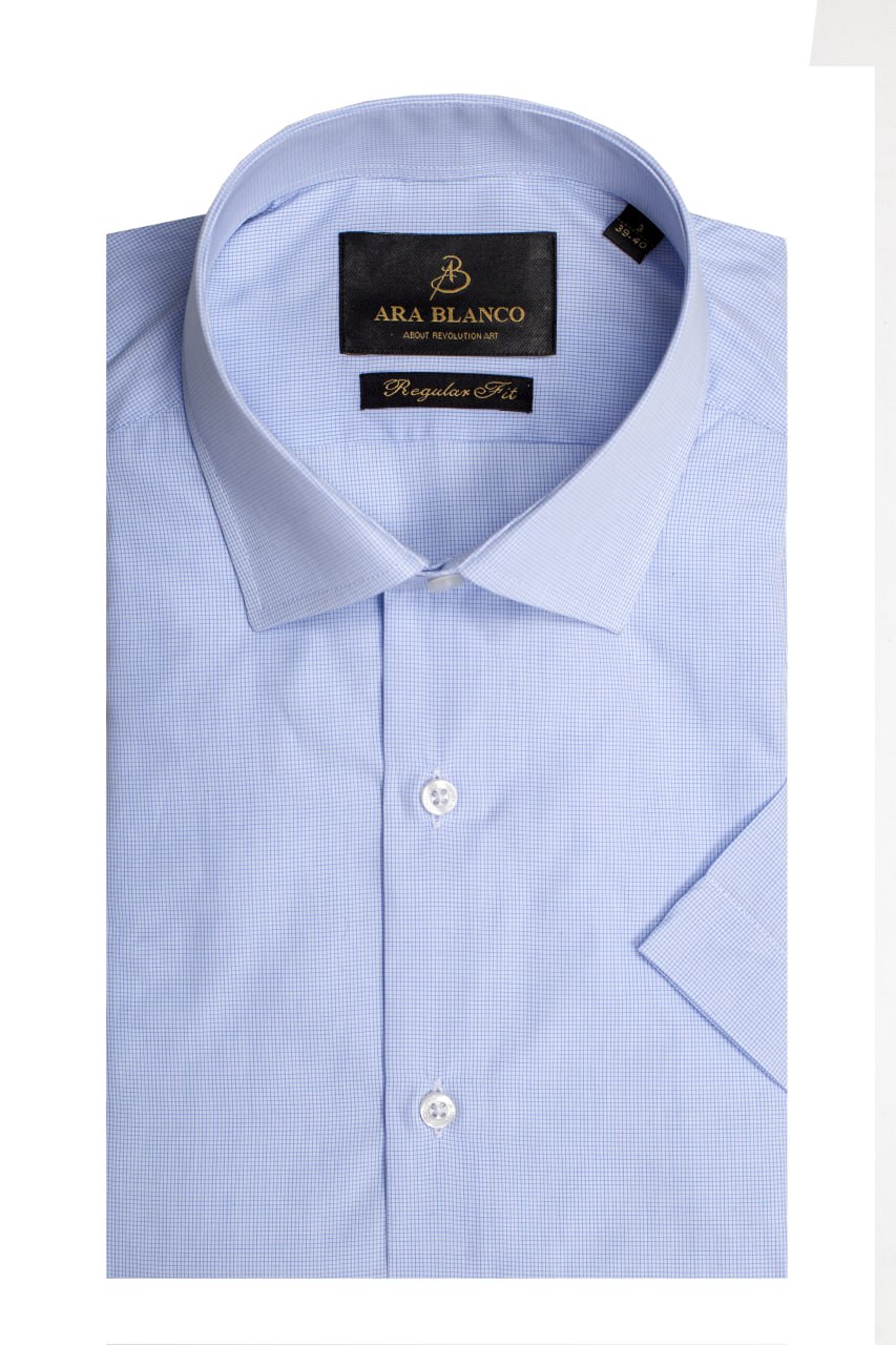 Chemise Demi-manche rayé bleu ciel
