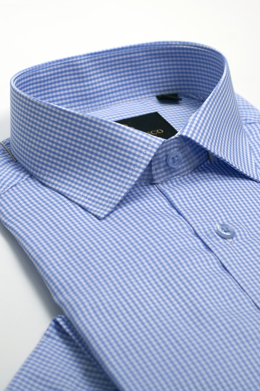 Chemise Demi-manche - Bleu Rayé