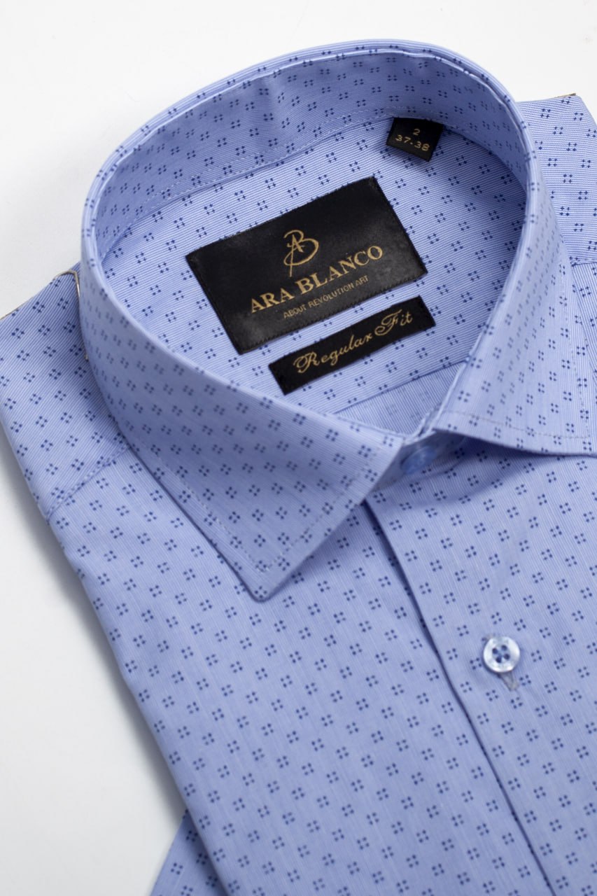 Chemise Demi-manche regular fit - Bleu
