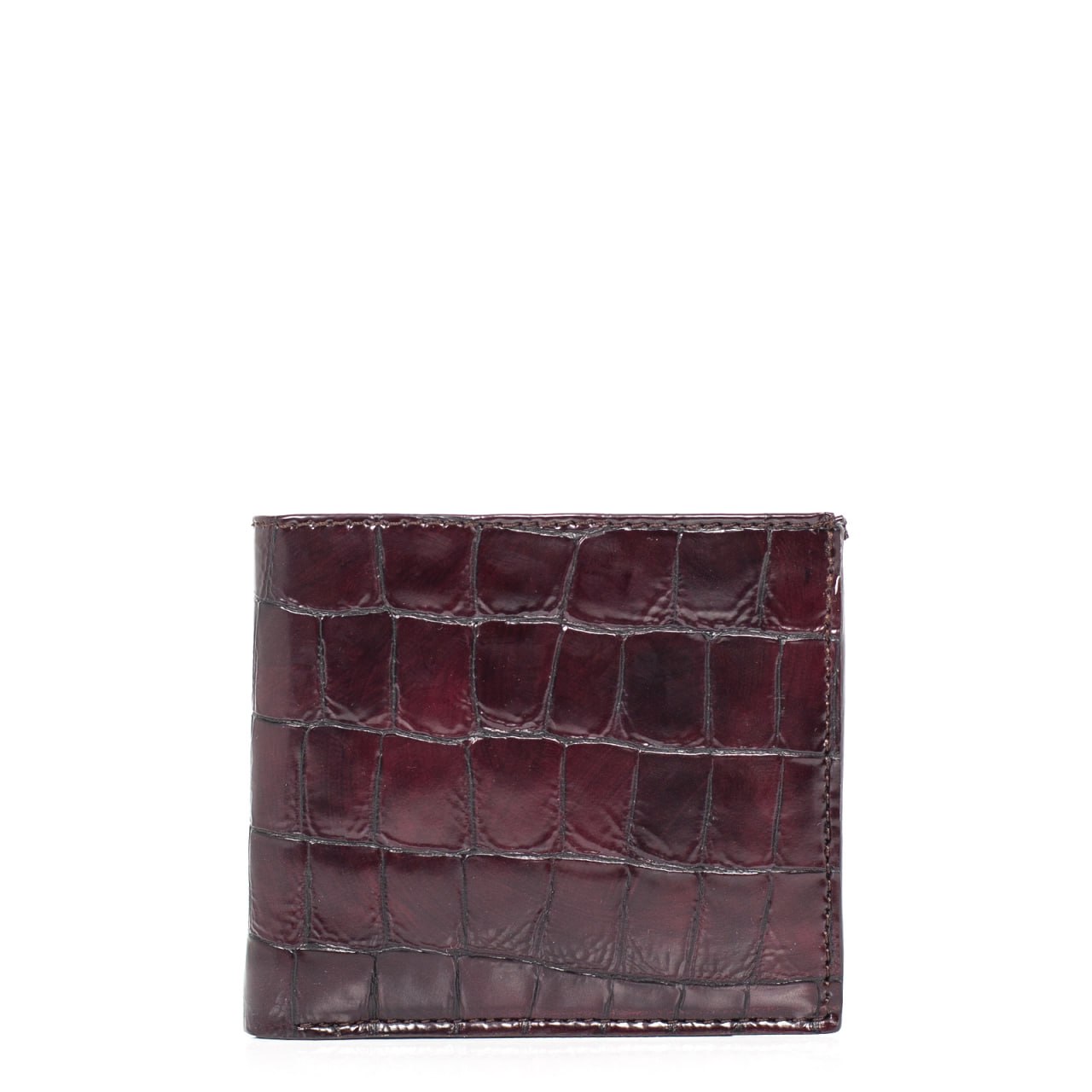 Porte monnaie CUIR croco - Grenat