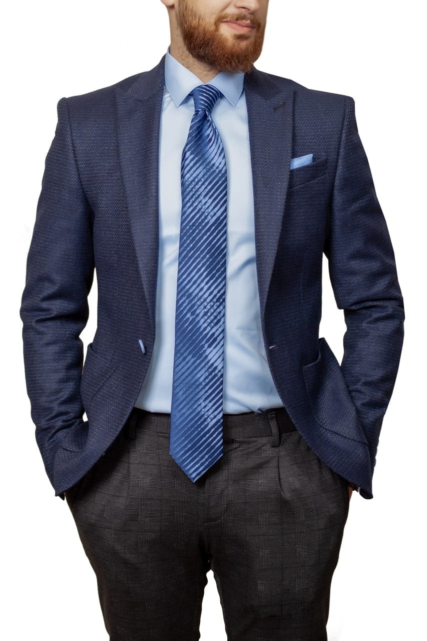 Vestes Slim En Laine Poche Plaquée