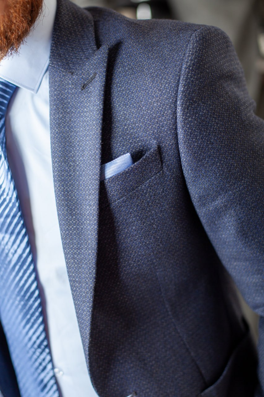 Vestes Slim En Laine Poche Plaquée