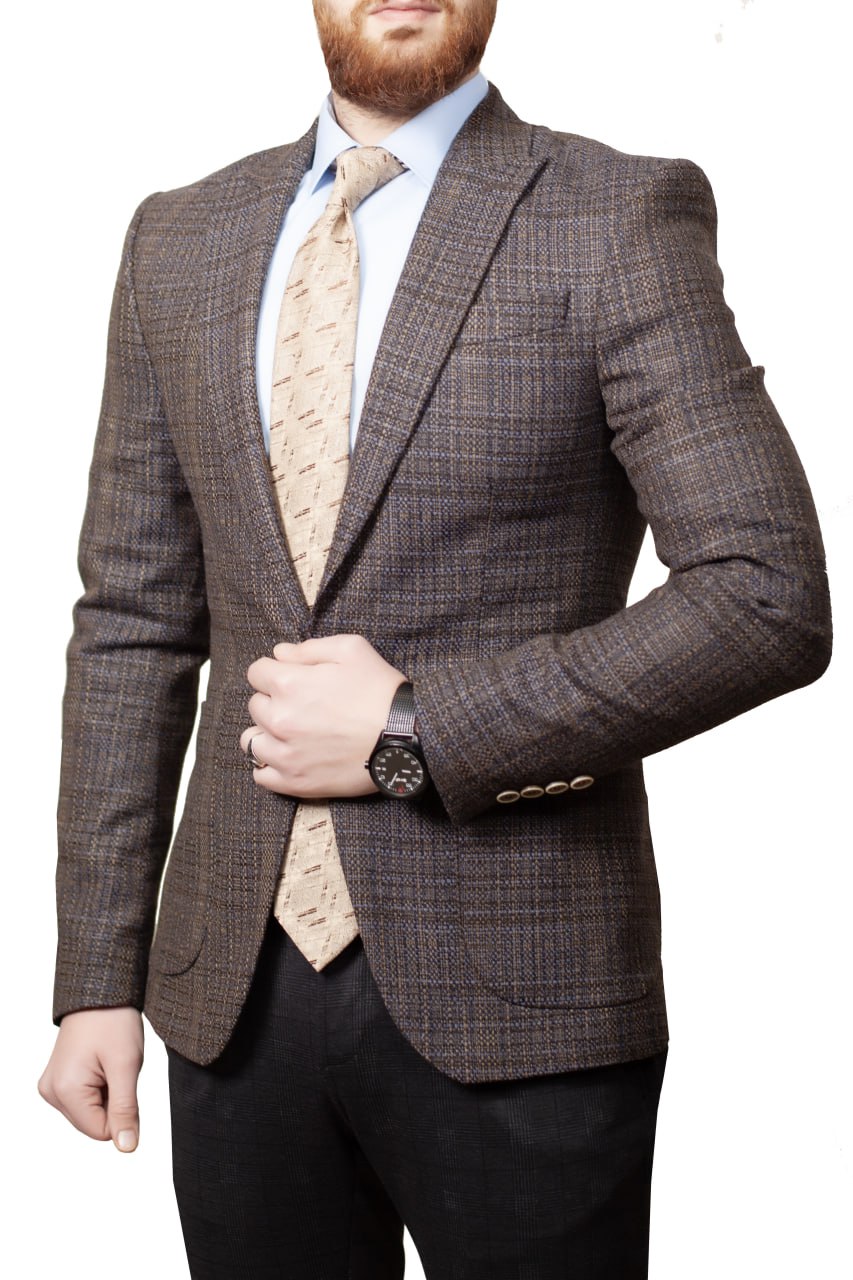 Vestes Slim En Laine Poche Plaquée