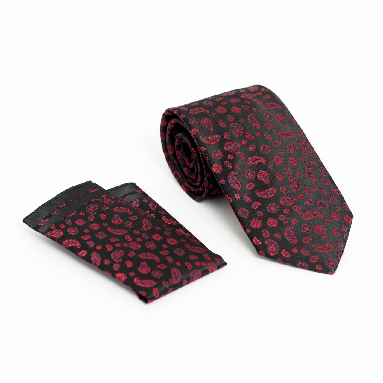 Cravate à Motif Feuille Fleur Rouge