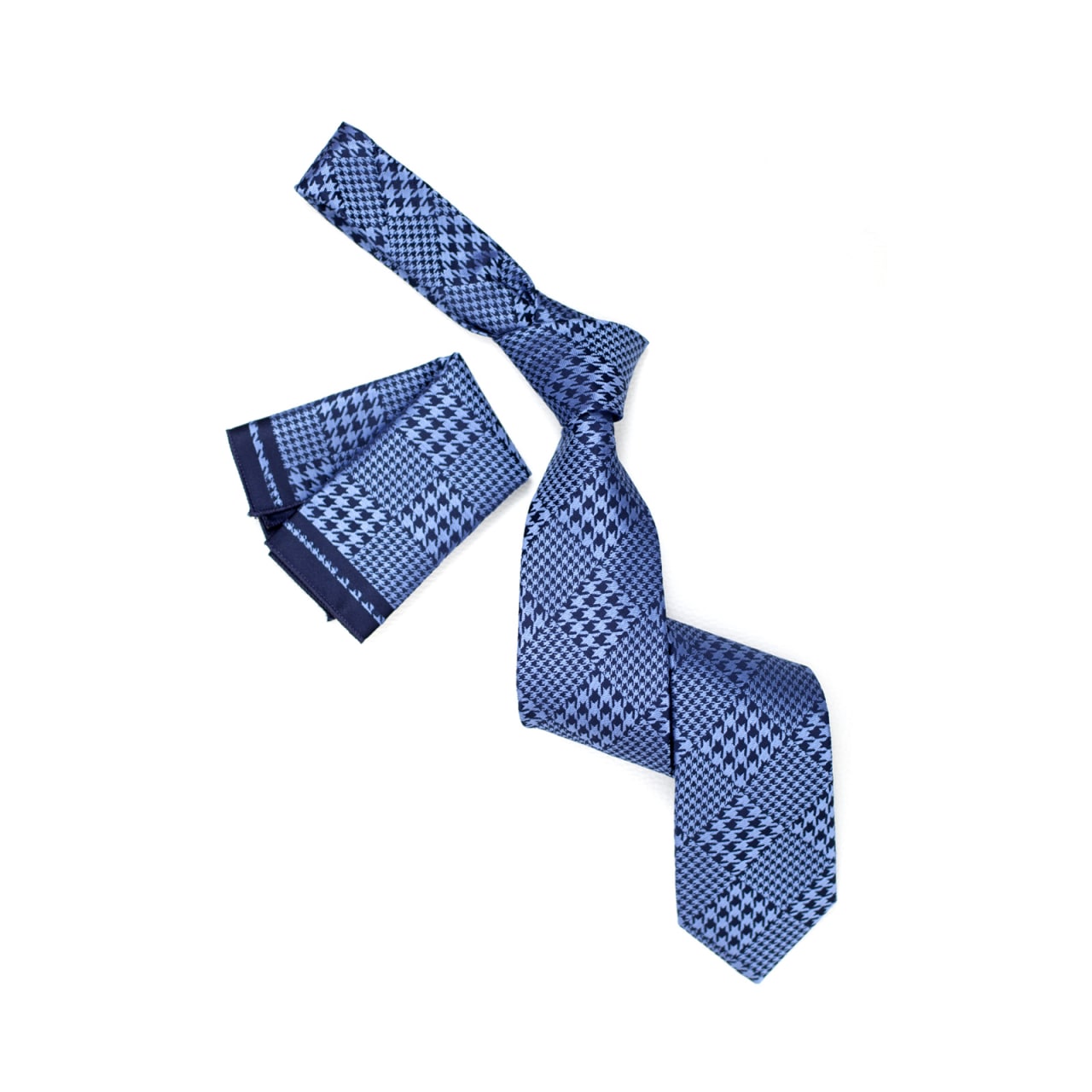 Cravate à motif feuille fleur Bleu
