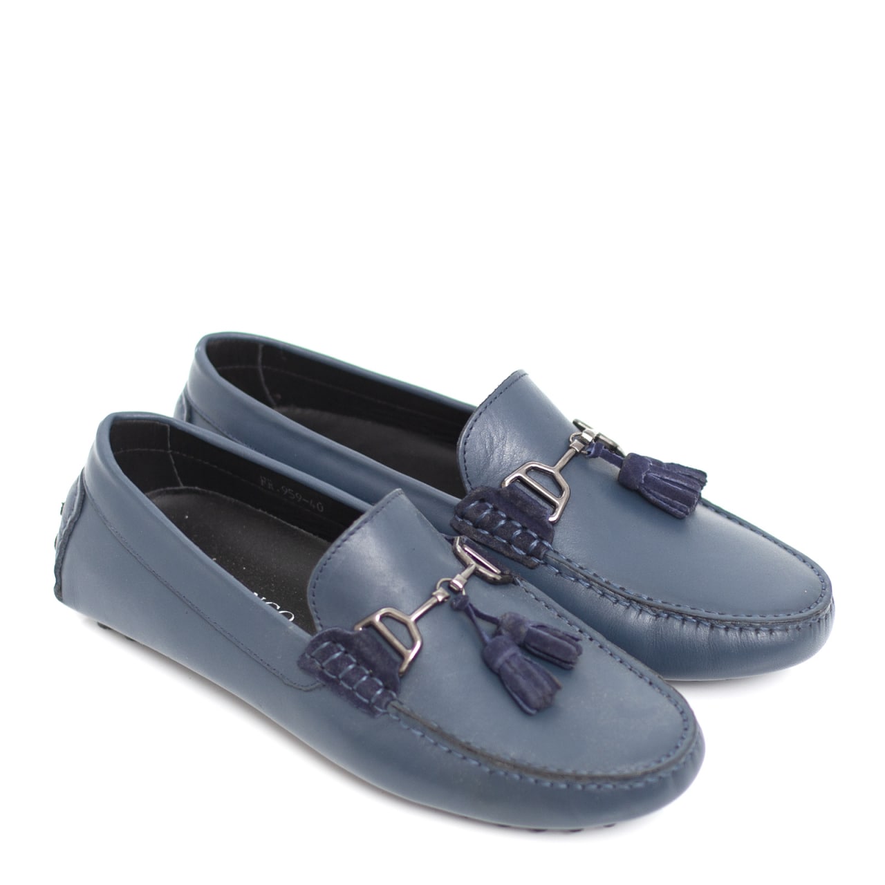 MOCASSINS HOMME EN CUIR - BLEU