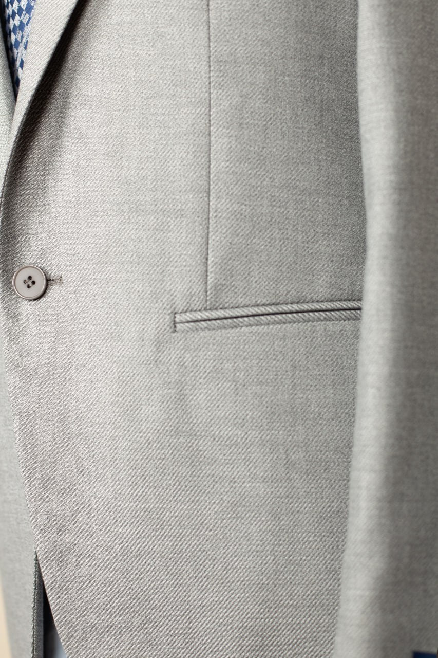 Costume Slim Seul Bouton Gris