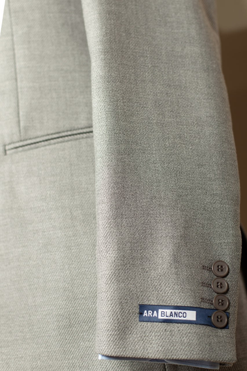 Costume Slim Seul Bouton Gris