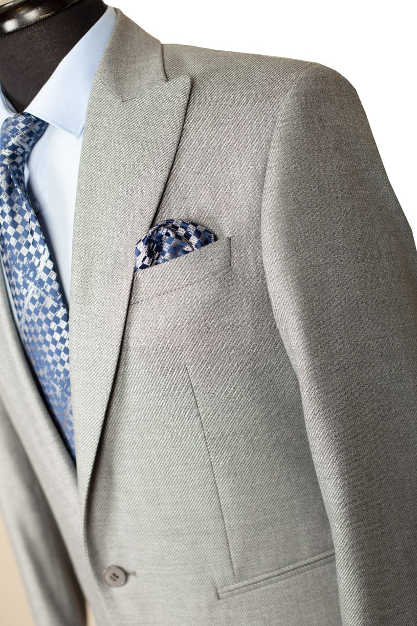 Costume Slim Seul Bouton Gris