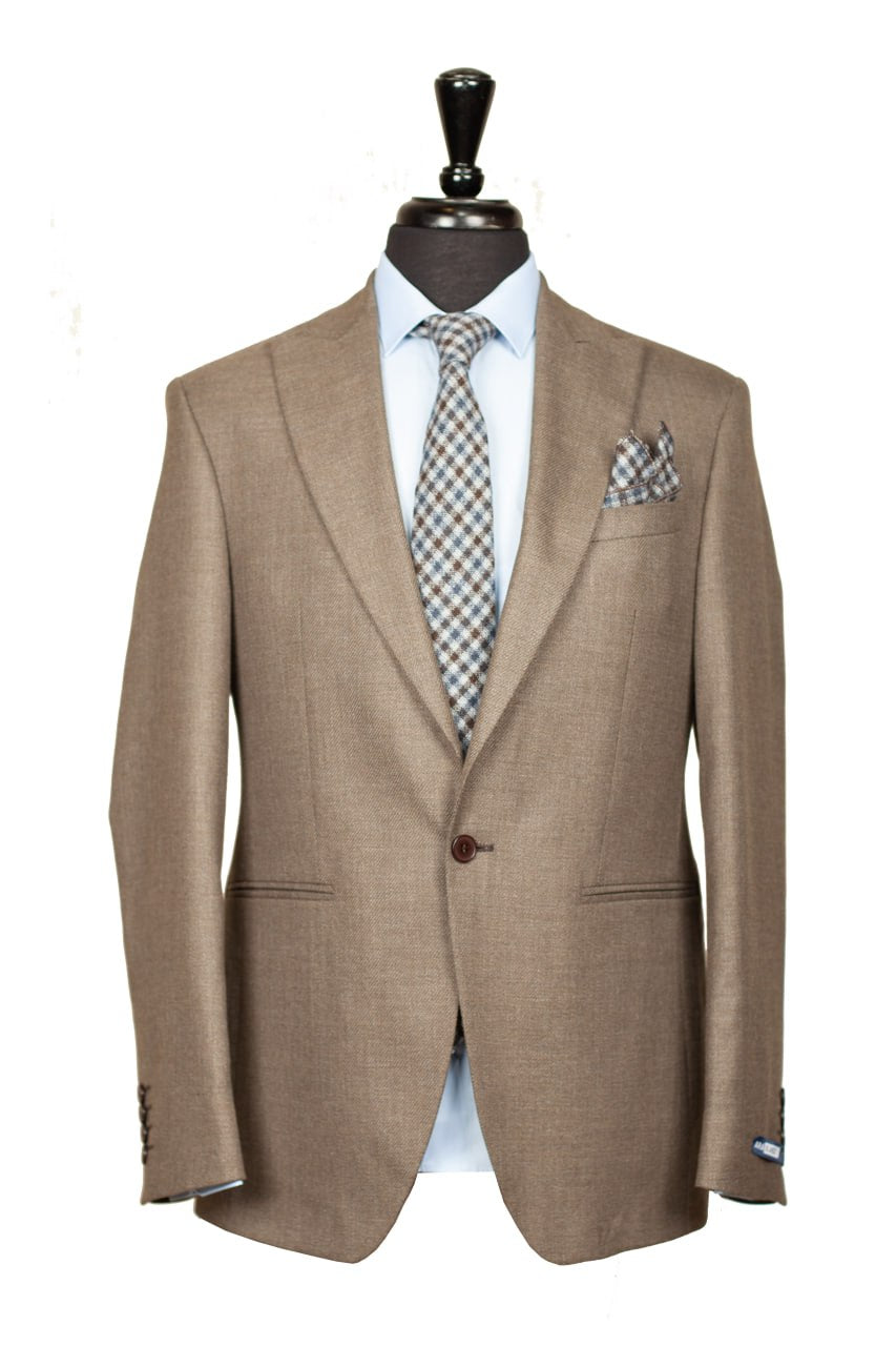 Costume Slim Seul Bouton Marron