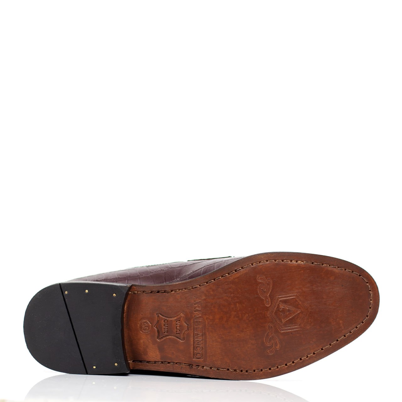 Chaussure Cuir Croco - Grenat