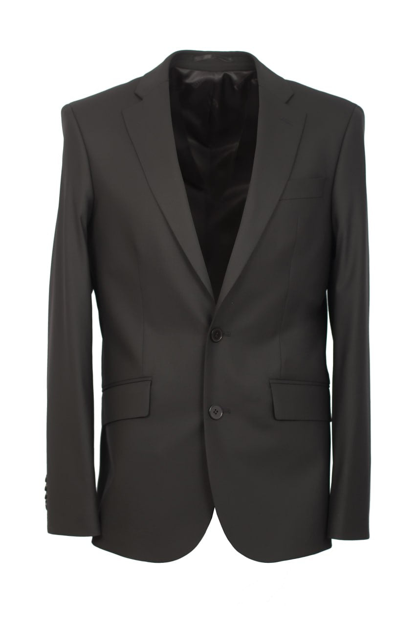 Costume Noir En Laine - 2 Boutons