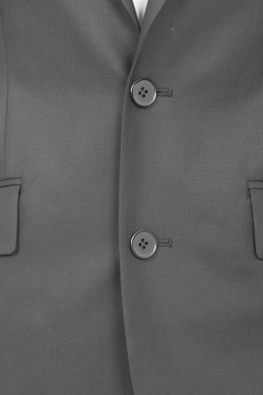 Costume Noir En Laine - 2 Boutons