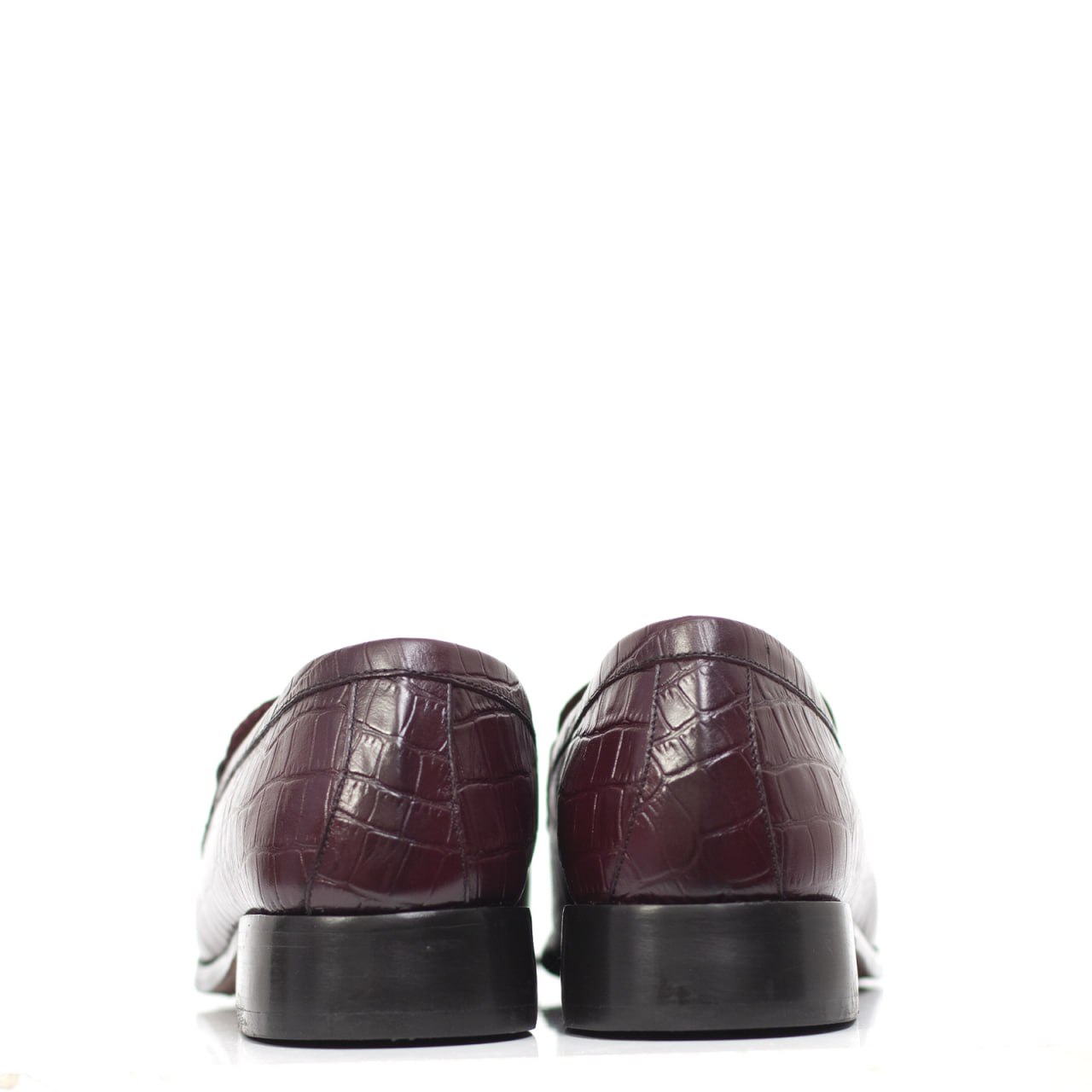 Chaussure Cuir Croco - Grenat