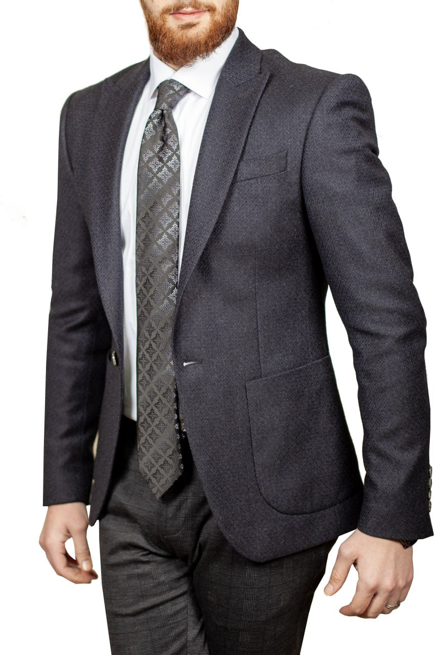 Vestes Slim En Laine Poche Plaquée